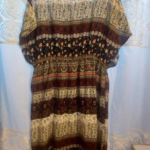 BOHO FLORAL MIDI DRESS